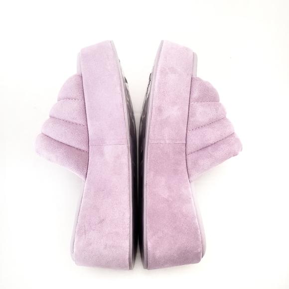 Free People Almost Paradise Suede Platform Chunky Sandals In Orchid - Picture 12 of 14